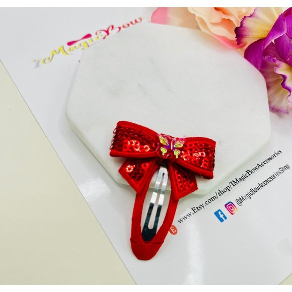 Cute Hair Snap Clip with Bow Set for Girl and Women Hair Clip Accessories - Picture 3 of 9